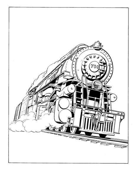 locomotive steam engine train coloring page printable  kids