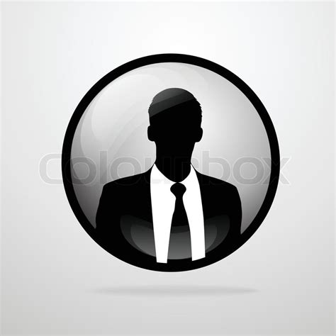 businessman portrait silhouette male circle icon avatar profile picture black man over gray
