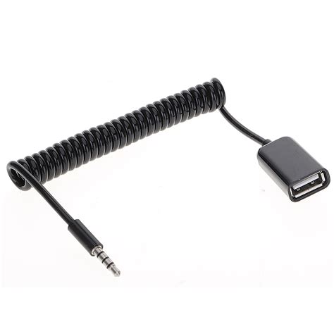 mm male plug jack  usb female car aux audio usb cable adapter spring cord  mobile phone