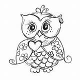 Coloring Pages Owl Cute Book sketch template