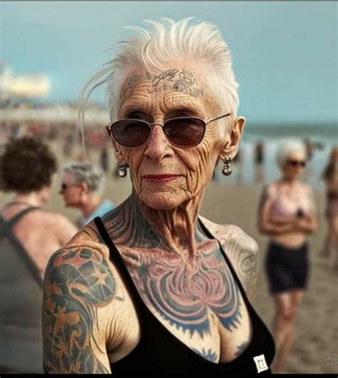 Old Tattooed People Beautiful Old Woman Beautiful People Silver