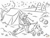 Campfire Coloring sketch template