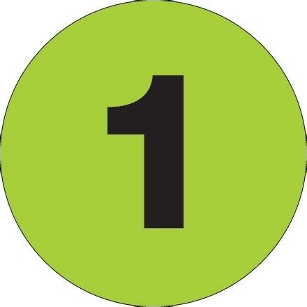 green circle  number labels      packaging