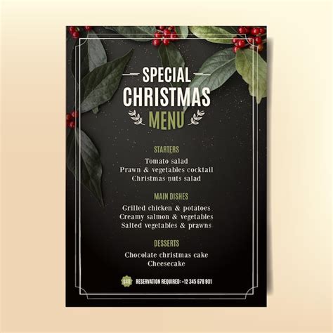 vector christmas menu template