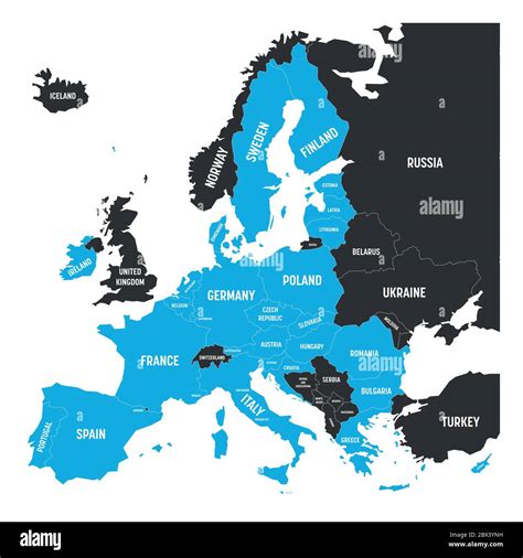 political map  europe  blue highlighted  european union eu member states  brexit