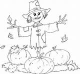 Coloring Pumpkin Scarecrow Patch Pages Thanksgiving Fall Halloween Adult Pumpkins Sheets Adults Patches sketch template