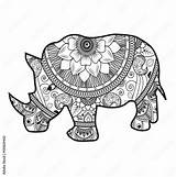 Mandala Rinoceronte sketch template