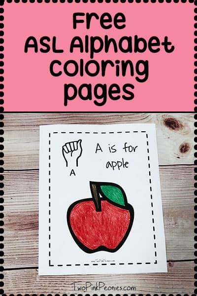 asl alphabet coloring pages  pink peonies