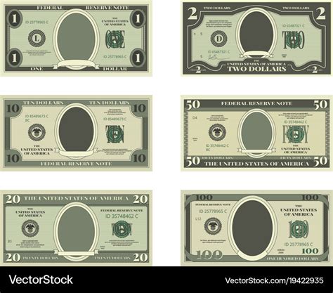 template  fake money pictures  dollars vector image