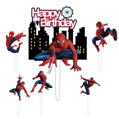 buy  pcs spiderman happy birthday cake topper  hero theme