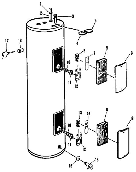 rheem  gal kenmore power miser  electric water heater parts model  sears partsdirect