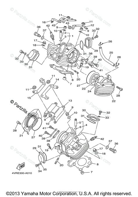 yamaha motorcycle  oem parts diagram  cylinder head partzillacom
