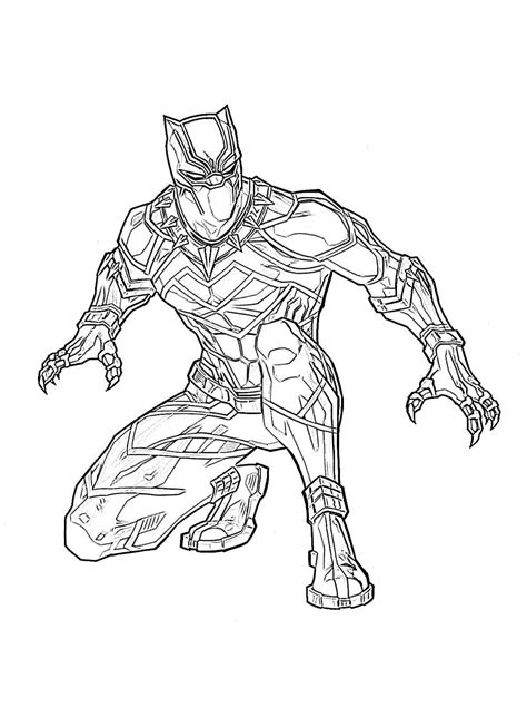 coloring pages black panther superhero marvel