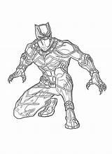 Panther Coloring Pages Superhero Marvel sketch template