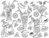 Clipart Cocktail Cocktails Coctails Coloring Pages Vector Summer Drink Clip Cute Choose Board sketch template