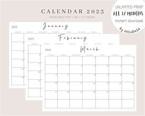printable calendar  monthly planner  monthly etsy  zealand