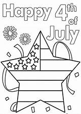 July 4th Coloring Pages Fourth Kids Print Star Easy Tulamama sketch template