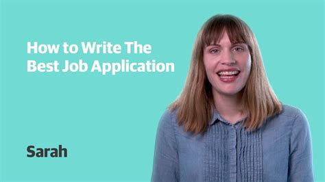 How To Write The Best Job Application Youtube