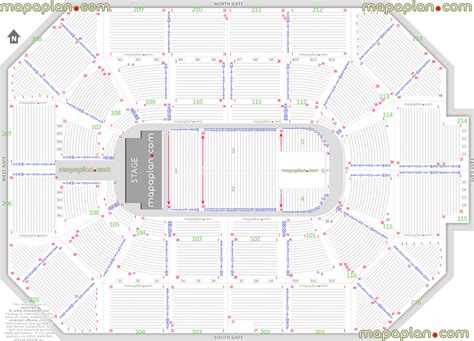 allstate arena detailed seat row numbers  stage concert sections floor plan map