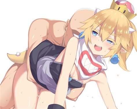 rule 34 bowser jr bowsette jr clothed female nude male cum inside