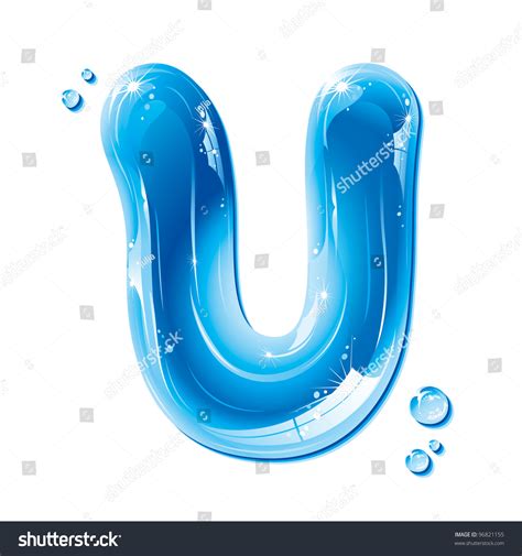 Abc Water Letter Capital U Liquid Alphabet Gel Series On White