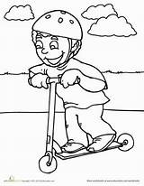 Scooter Coloring Kids Pages Exercise Grade Worksheets Sheets Worksheet Preschool Read Scooting Child Activities Board Printable Scooters Sports Choose Class sketch template