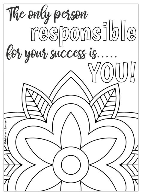 mandala motivational coloring pages etsy coloring pages