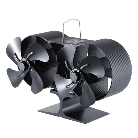 blade dual head heat powered wood fan mini fireplace fan furnace air blower  woodlog