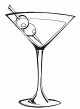 Martini Glass Drawing Cocktail Clipart Gin Coloring Pages Template Sketch Dry Designs Clipartmag sketch template