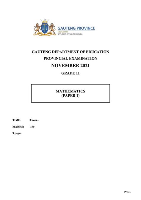 gr mathematics p eng nov question paper  gauteng department  education provincial studocu