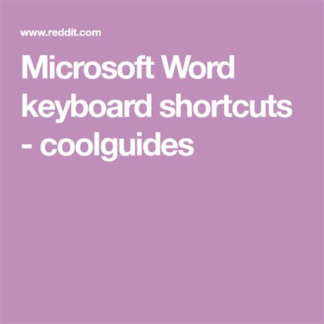 microsoft word keyboard shortcuts coolguides keyboard