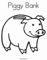 Coloring Bank Piggy Print Ll sketch template
