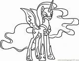 Luna Mlp Friendship Celestia Ausmalbilder Coloringpages101 Ausmalen Getcolorings Kids Peep sketch template