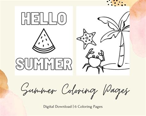 printable summer coloring pages  kids mom wife busy life