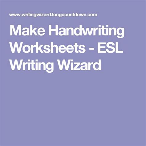 handwriting worksheets esl writing wizard