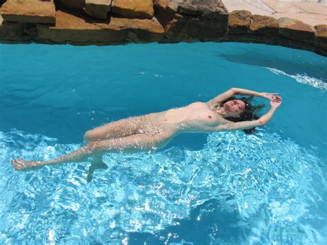 my wife topless pool