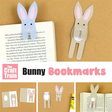 printable bunny bookmark  craft train