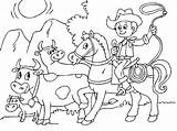Horse Cowboy Cow Coloring Pages sketch template