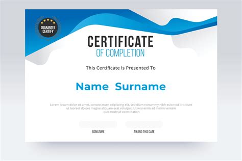 certificate  completion template vector art icons  graphics