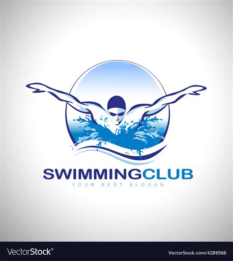swimming design logo royalty  vector image