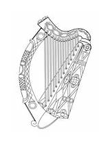Irish Harp Coloring Supercoloring sketch template