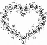 Heart Coloring Embroidery Para Hearts Template Patterns Printable Colorir Valentines Flores Hand Pages Designs Flower Artesanato Corações Bordados Corazones Mão sketch template