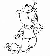 Coloring Pages Pigs Little Three Cute Printable Momjunction Cartoon Comments sketch template