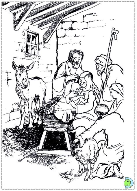 nativity coloring page dinokidsorg