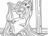 Coloring Tangled Pages Print Coloringkids Rapunzel sketch template