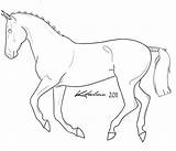 Lineart Dressage Canter Horses Cantering Line sketch template