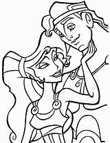 Coloring Pages Disney Couple Cute Hercules Megara Meg sketch template