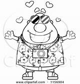 Tourist Cartoon Clipart Man Arms Open Thoman Cory Outlined Coloring Vector 2021 sketch template