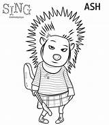 Coloring Sing Pages Movie Ash sketch template