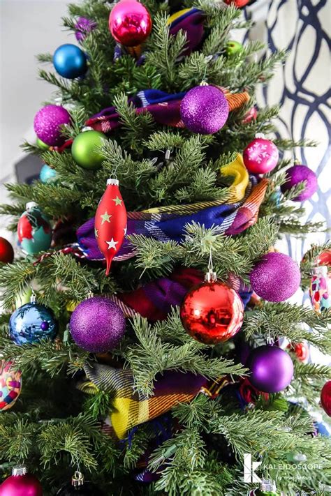 bright bold colorful christmas tree